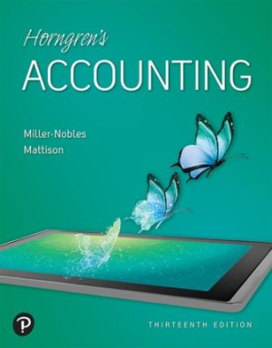 Test Bank for Horngren's Accounting 13th Edition Miller-Nobles