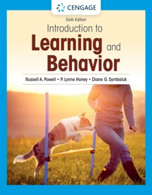 Test Bank for Introduction to Learning and Behavior 6th Edition Powell