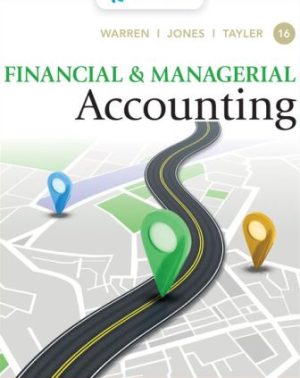 Test Bank for Financial and Managerial Accounting 16th Edition Warren