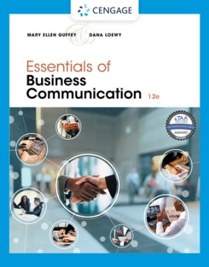 Test Bank for Essentials of Business Communication 12th Edition Guffey