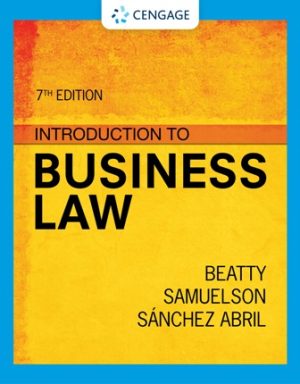 Solution Manual for Introduction to Business Law 7th Edition Beatty