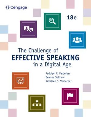 Test Bank for The Challenge of Effective Speaking in a Digital Age 18th Edition Verderber
