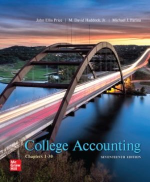 Solution Manual for College Accounting Chapters 1-30 17/E Price