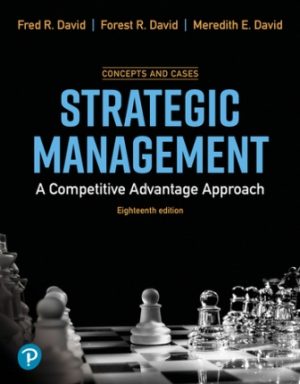 Solution Manual for Strategic Management: A Competitive Advantage Concept and Cases 18/E David