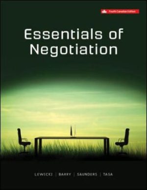 Test Bank for Essentials of Negotiation 4/E Lewicki