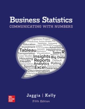 Solution Manual for Business Statistics: Communicating with Numbers 5/E Jaggia