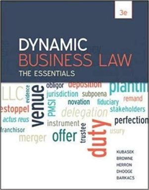 Test Bank for Dynamic Business Law: The Essentials 3/E Kubasek